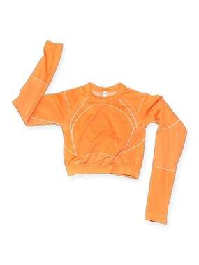 Kimberly C Orange Seamless Contour Crop Top Size M